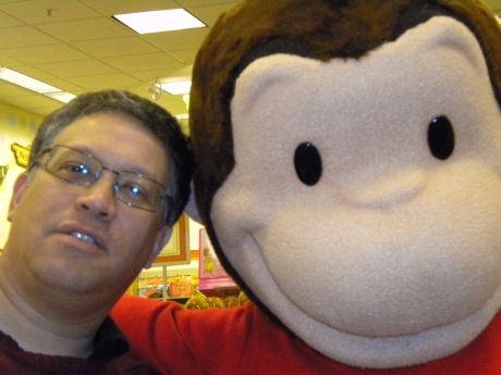 David Feiller and Curious George at Barnes & Noble, Minnetonka